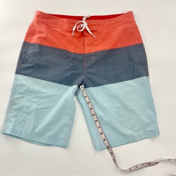 Goodfellow‎ & Co Men's 10" Colorblock Board Shorts Orange and Blue - Picture 5 of 9